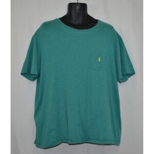 Polo Ralph Lauren Mens Crew Neck T-Shirt Short Sleeve Teal Green Yellow Logo XXL